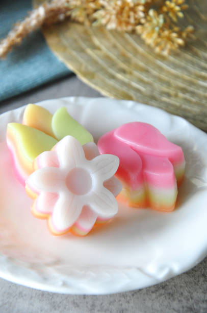 istock Close up Layer Coconut Jelly in Flower Shape 1686511229