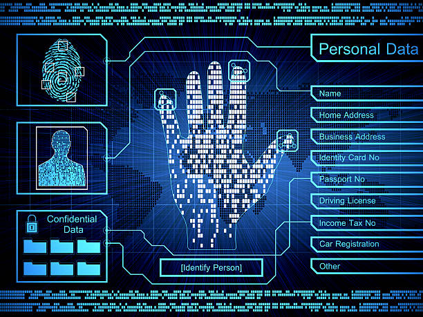 conceito de segurança - fingerprint scanner imagens e fotografias de stock