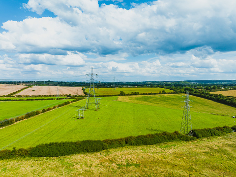 Electricity Pole on a suburb landscape at England