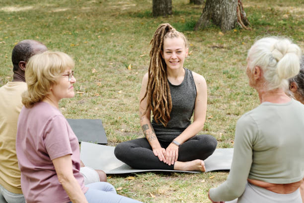 istock Coach talking to senior people during training 1686544015