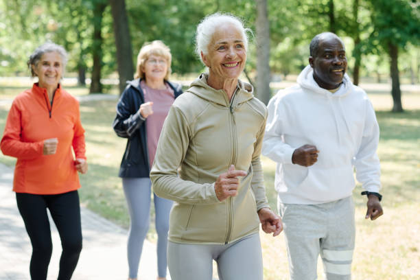 istock Elderly people running in the park 1686545398
