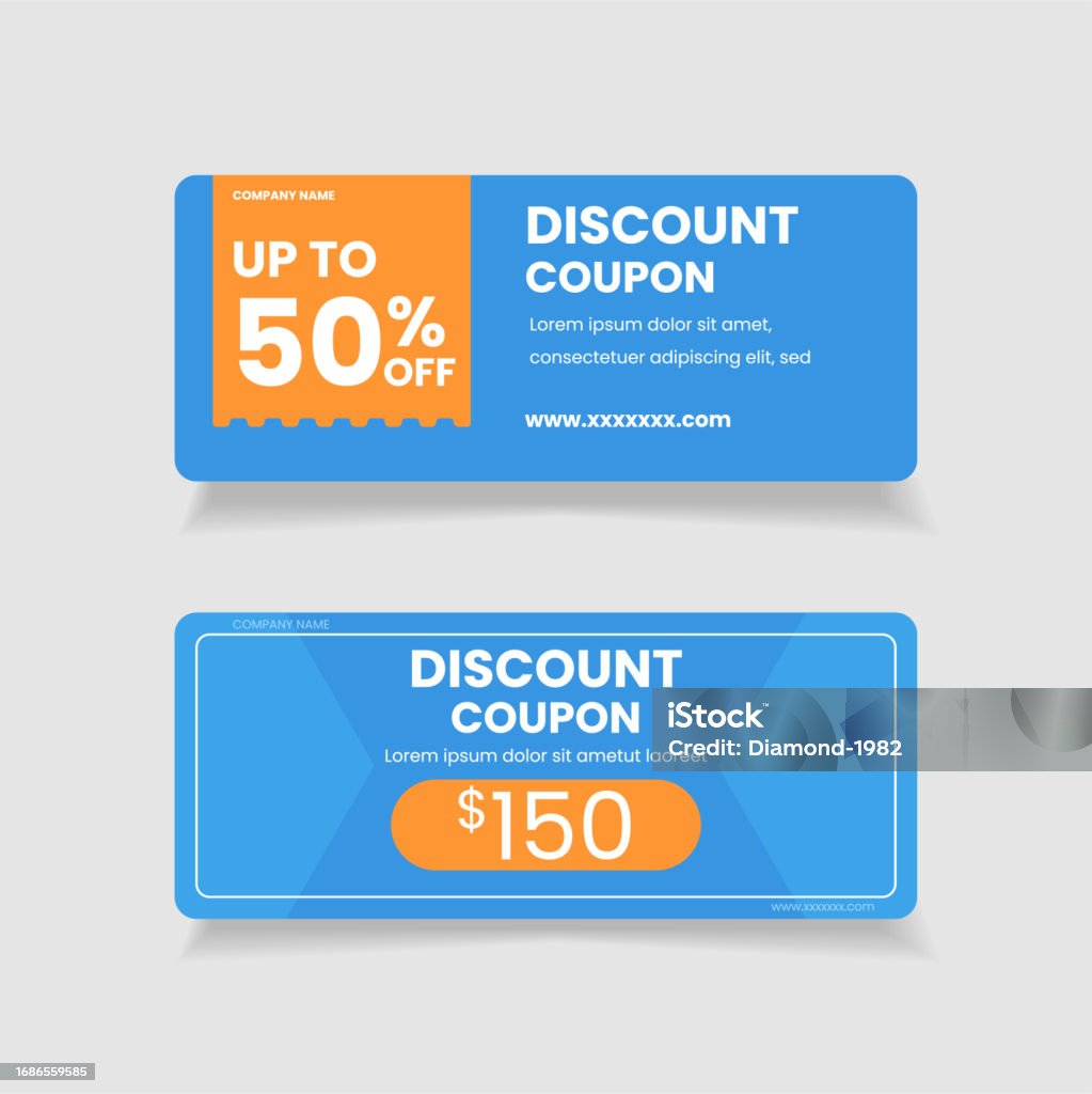 Discont Cupon Discount Coupon Template On Blue Background Stock Illustration ...