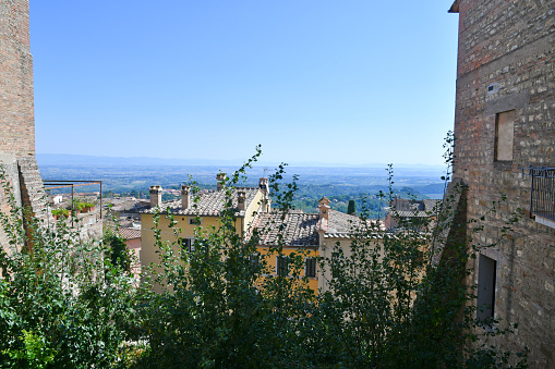 The landscape of a medieval village in the Tuscany region.