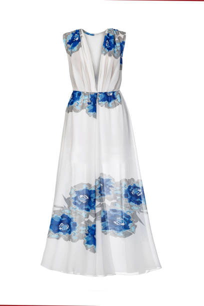 istock Summer silk floral dress on a white background. Studio shot 1686600229