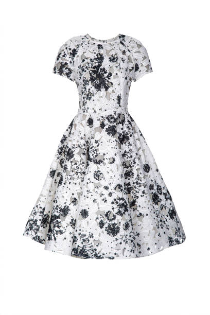 istock Summer white dress with  flowers on a white background. Studio shot 1686600793