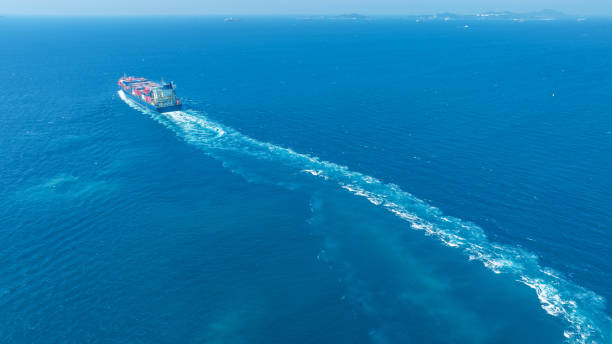 istock Stern of large cargo ship import export container box on the ocean sea on blue sky back ground concept transportation logistic and service to customer and supply change 1686655530