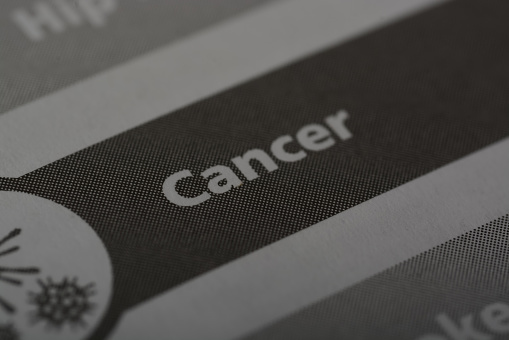 Close up view of the word CANCER.Cancer is a group of diseases characterized by the uncontrolled growth and spread of abnormal cells in the body.