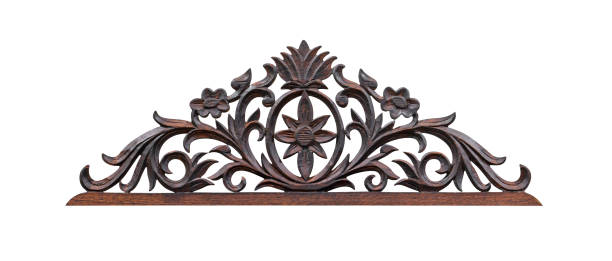 istock element wood carving with style Thai pattern art isolated on white background ,include clipping path 1686669786