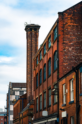 Facade of an abandoned building in the Manchester, UK