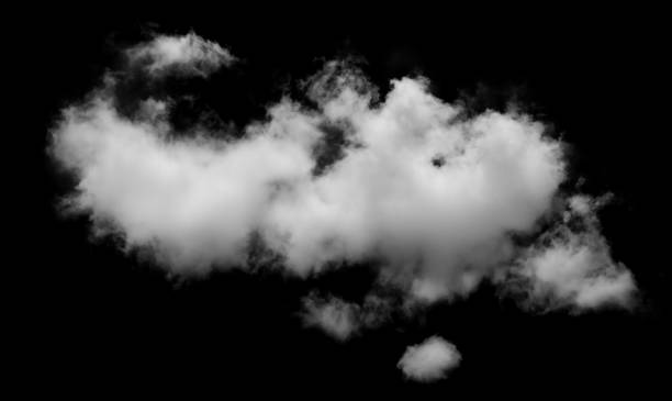 istock White cloud isolated on black background ,Textured smoke ,brush effect 1686689798