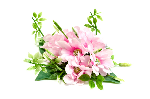 pink bouquet  flowers isolated on white background