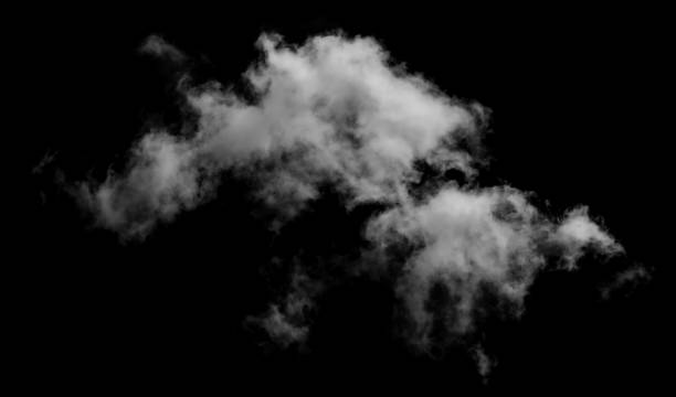 istock White cloud isolated on black background ,Textured smoke ,brush effect 1686695176