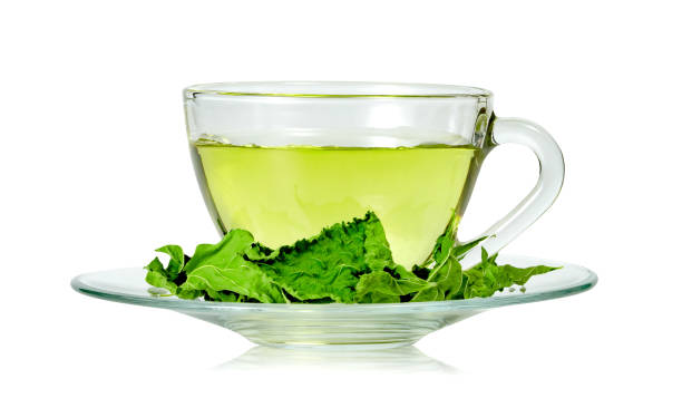 istock Mulberry tea with transparent cup isolated on white background ,include clipping path 1686695727
