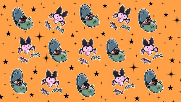 ilustrações de stock, clip art, desenhos animados e ícones de seamless pattern halloween theme, halloween theme background - pop art skull backgrounds pattern