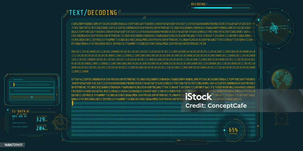 Design Of A Software Interface For Text Decoding Stock Illustration ...