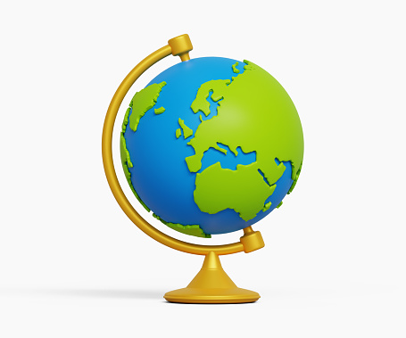 3D global business vision concept. World economics or business opportunity. Earth globe with stand. 3d illustration