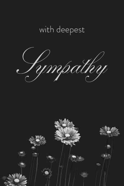 istock Sympathy condolence card with flowers on grey background 1686770951