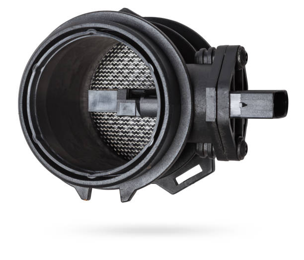 Mass air flow sensor isolated on white background. Auto service industry. Spare parts catalog Auto service industry. Spare parts catalog.