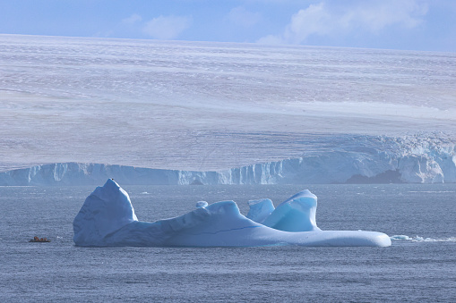 Antarctica iceshelf and icebergs