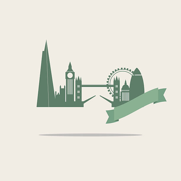 illustrations, cliparts, dessins animés et icônes de vue de london - london england skyline silhouette built structure