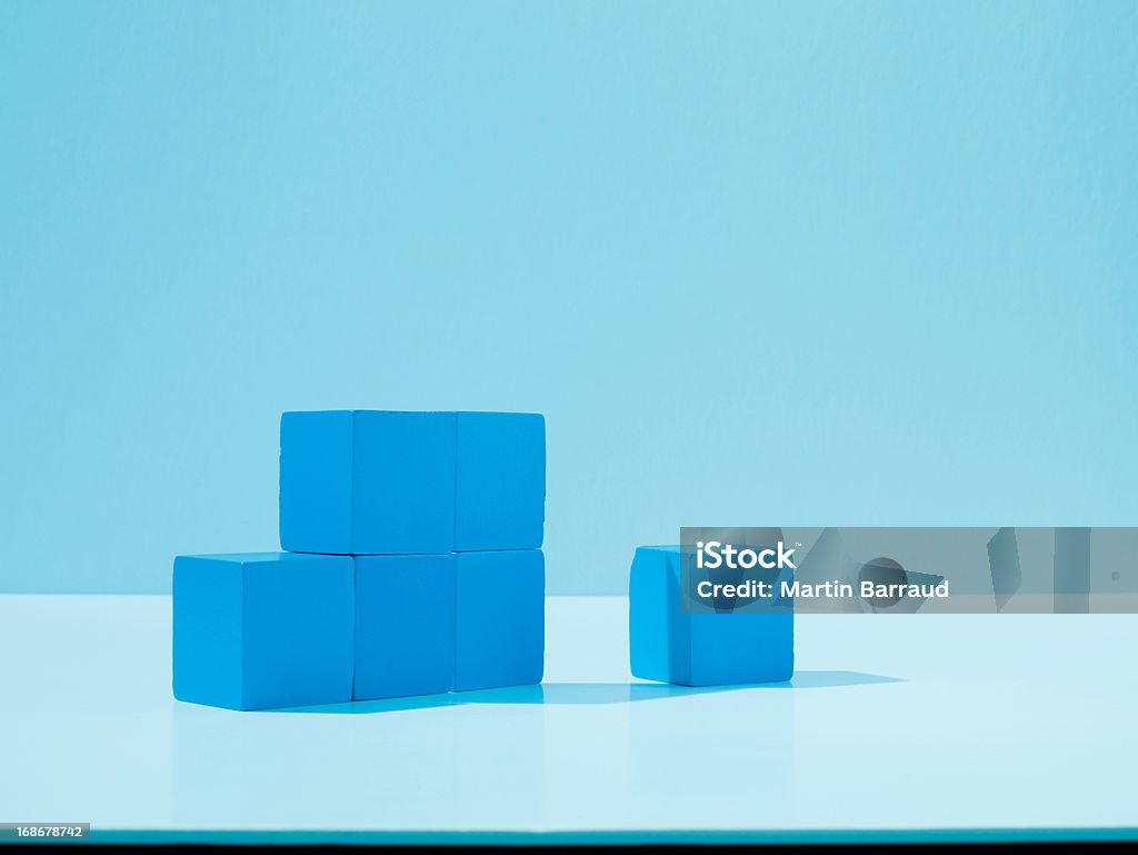 Stapel blue Häuserblocks - Lizenzfrei Bauklotz Stock-Foto