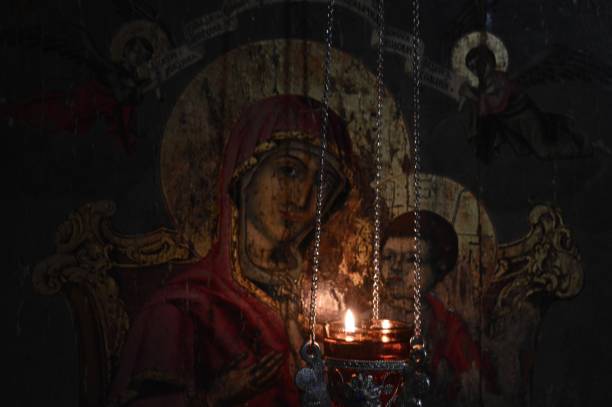 istock lamp and icon in the church 1686832286