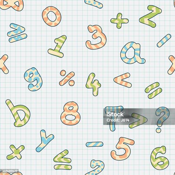 Бесшовные Математика — стоковая векторная графика и другие изображения на тему Число - Число, Знак плюс, Снова в школу