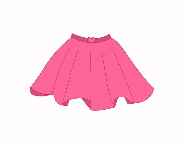 Vector illustration of Pink skirt.