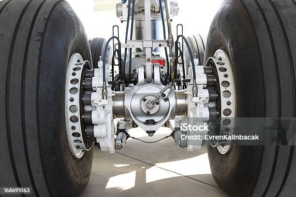 Close Up Of An Airplane Landing Gear Stock Photo - Download Image Now - Landing Gear, Airplane, Air Vehicle