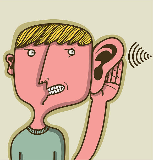 illustrazioni stock, clip art, cartoni animati e icone di tendenza di orecchio grande uomo - orecchie grandi