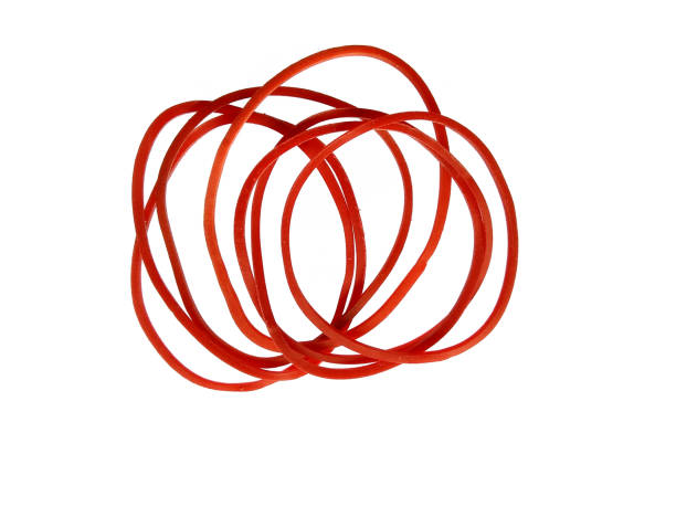 Rubber band isolated on white background. Colorful rubber band on white background