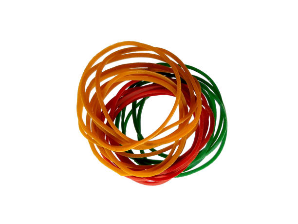 Rubber band isolated on white background. Colorful rubber band on white background