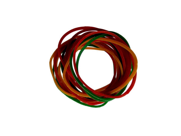 Rubber band isolated on white background. Colorful rubber band on white background