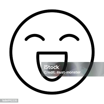 istock Happy laughing face icon. Vector. 1686992235