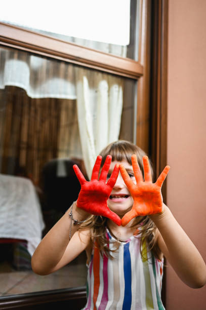 colored hands.