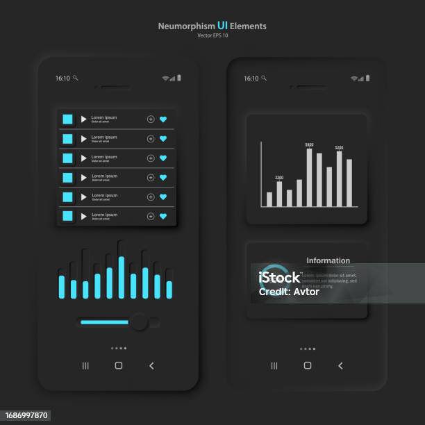Red Interface Desktop App A Set Of User Interface Elements For A Mobile Application In Black And ...