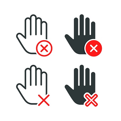 Hand delete icon. Illustration vector