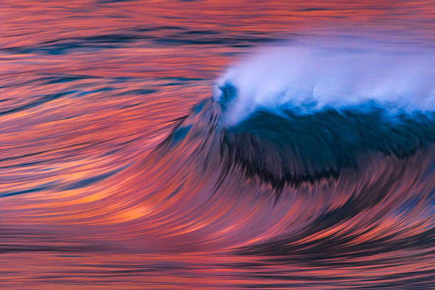 istock Smooth artistically captured ocean wave in golden evening light 1687000844