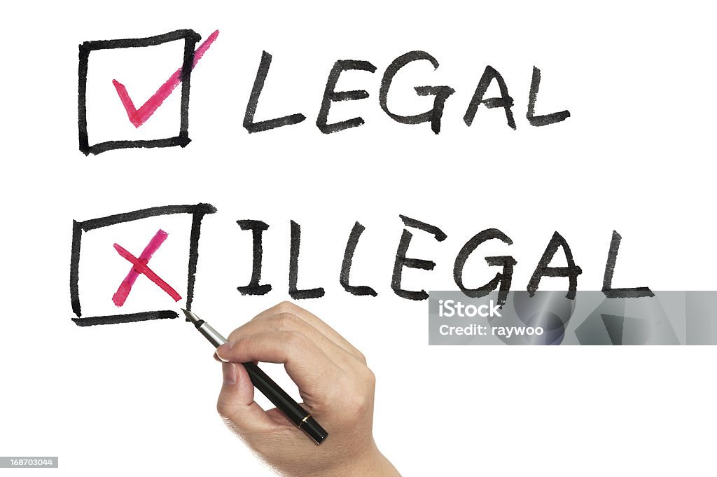 Legal ou ilegal - Royalty-free Caneta Foto de stock