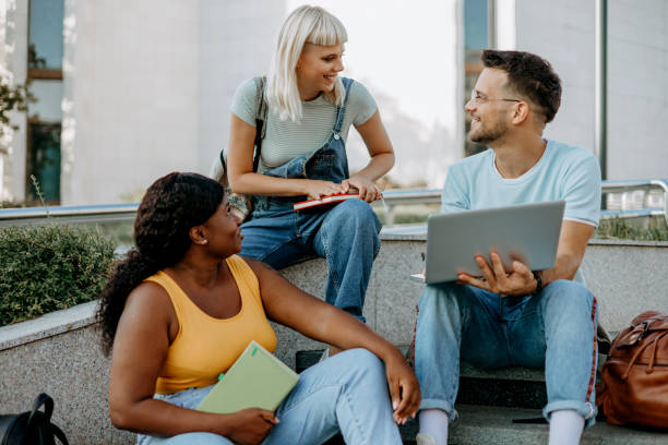 istock Working on a group project with college friends 1687037300
