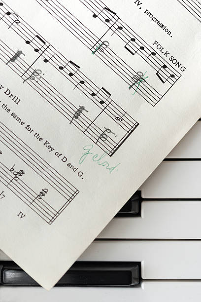 istock Vintage Sheet Music With Piano Keys 168706273