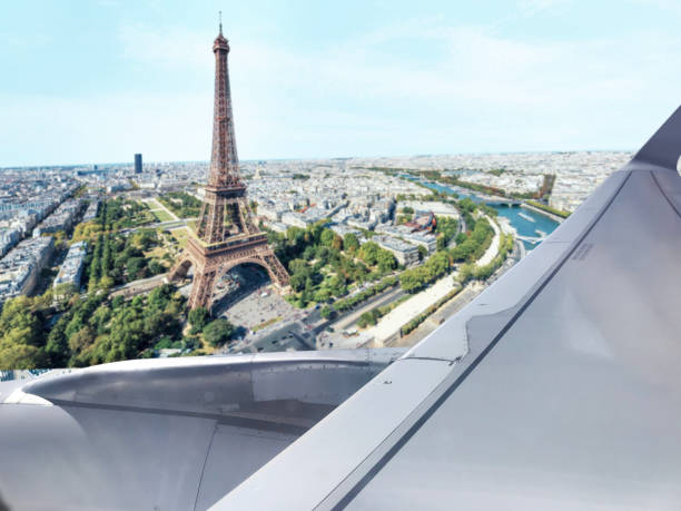 istock Looking out to Paris from a plane window 1687063630