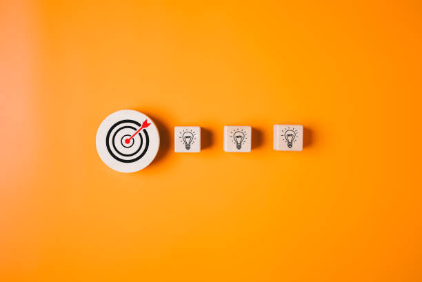 istock Target icon and light bulb for increasing successful project plan, Business strategy planning management, Business goal, Innovation and inspiration for creativity idea thinking 1687089157