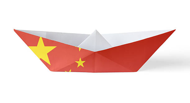 istock Paper Boat with Chinese Flag 168710442