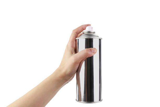 hand holding a spray can - 噴霧罐 個照片及圖片檔
