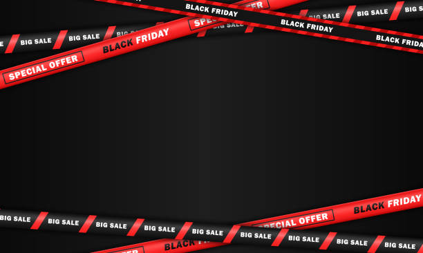 istock Wallpaper with red ribbons for Black Friday mega sale 1687117991