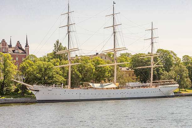 istock three masted sailing ship in downtown Stockholm 168712496