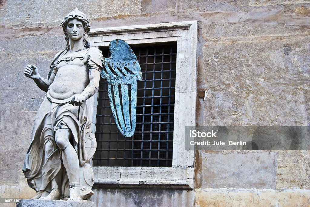 Archangel Michael sculpture of the arcangel standing in the courtyard of Castel Sant Angelo in Rome Ancient Stock Photo