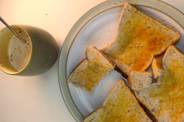 istock Toast and iced latte side by side for breakfast 1687145900