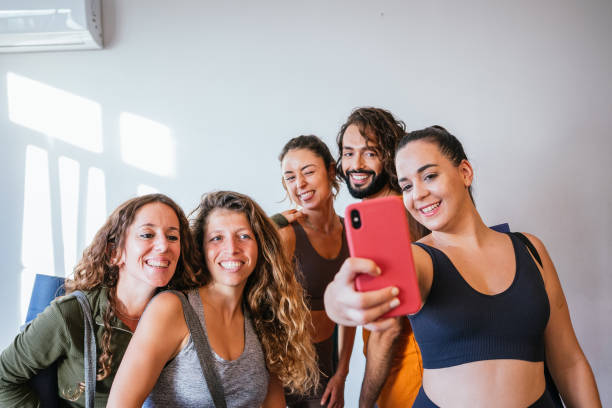 istock Members of a yoga class taking a selfie 1687163253